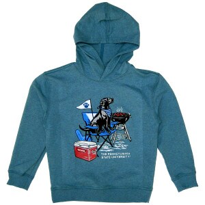 blue youth hooded sweatshirt The Pennsylvania State University tailgate hound graphic